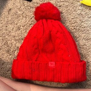 Red victoria secret beanie